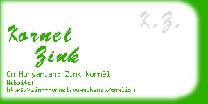 kornel zink business card
